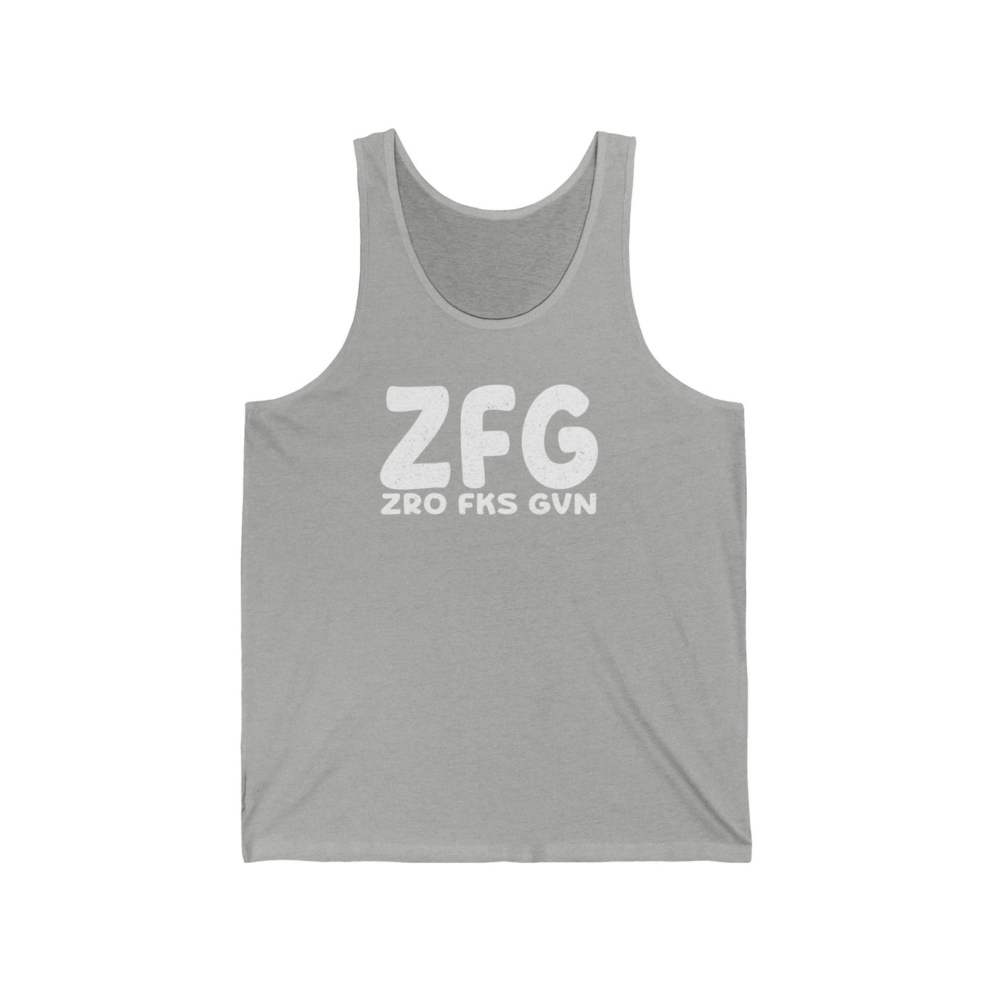 ZFG Unisex Jersey Tank – Casual Graphic Tee, Summer Wear, Fitness Apparel, Gift for Him/Her, Trendy Tank top