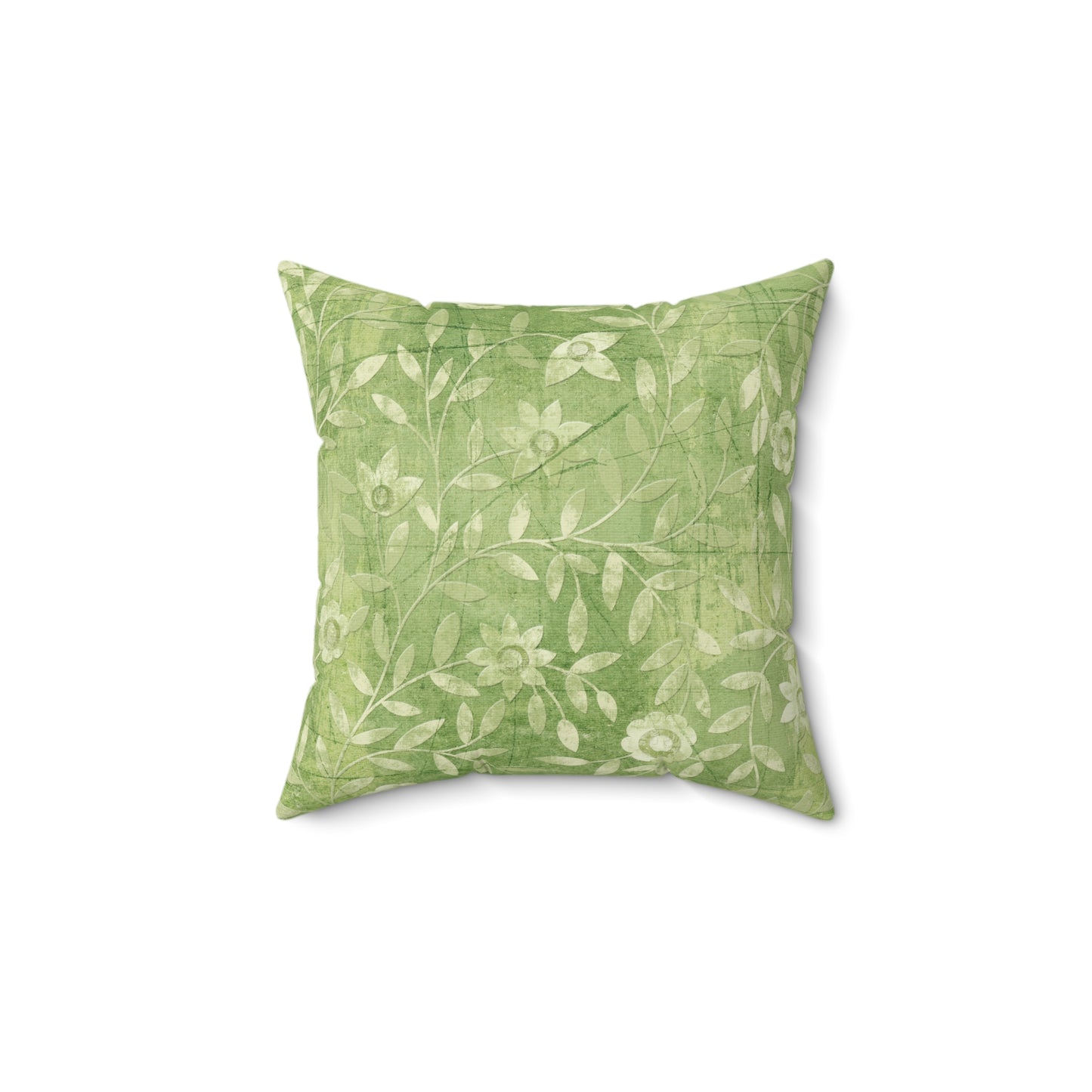 Sassy throw pillow that states: I don't give a Fuck pillow on green floral background