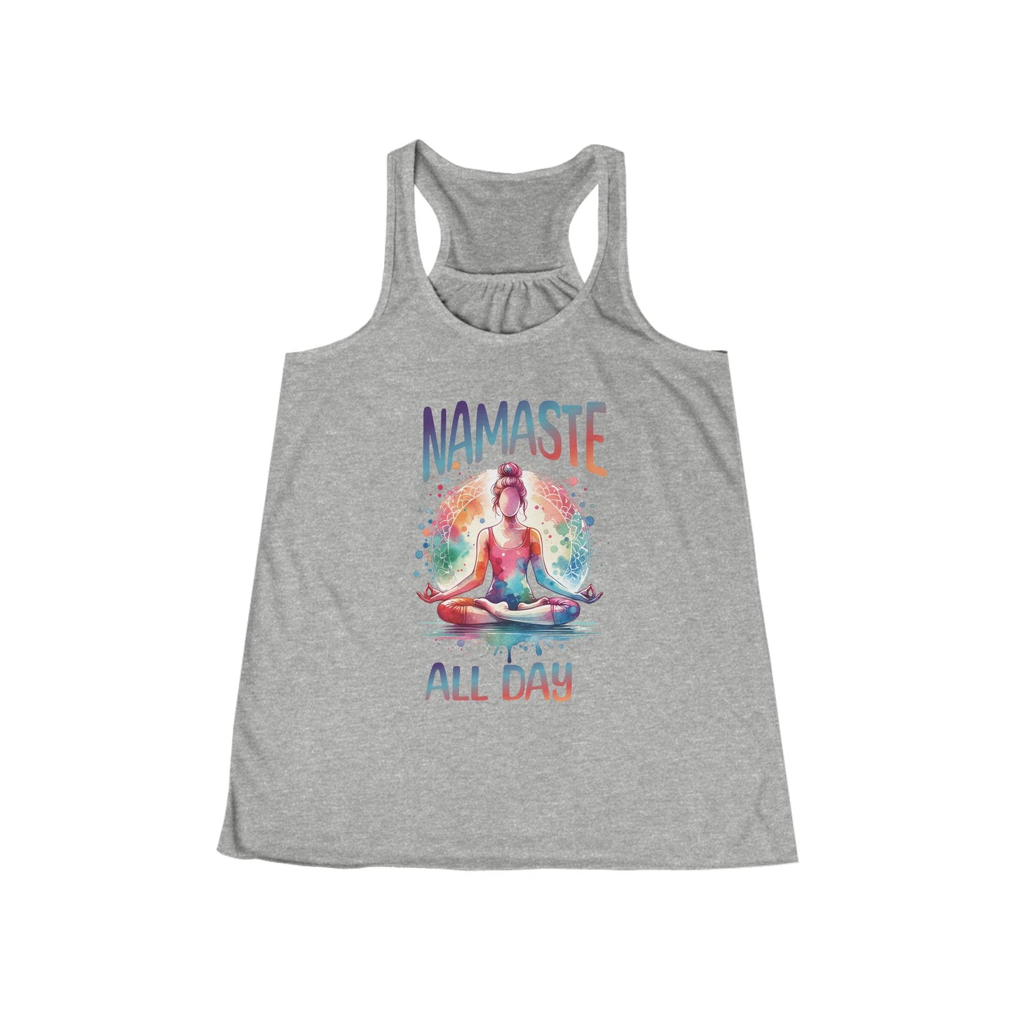 Namaste All Day Women's Flowy Racerback Tank - Yoga & Meditation Top