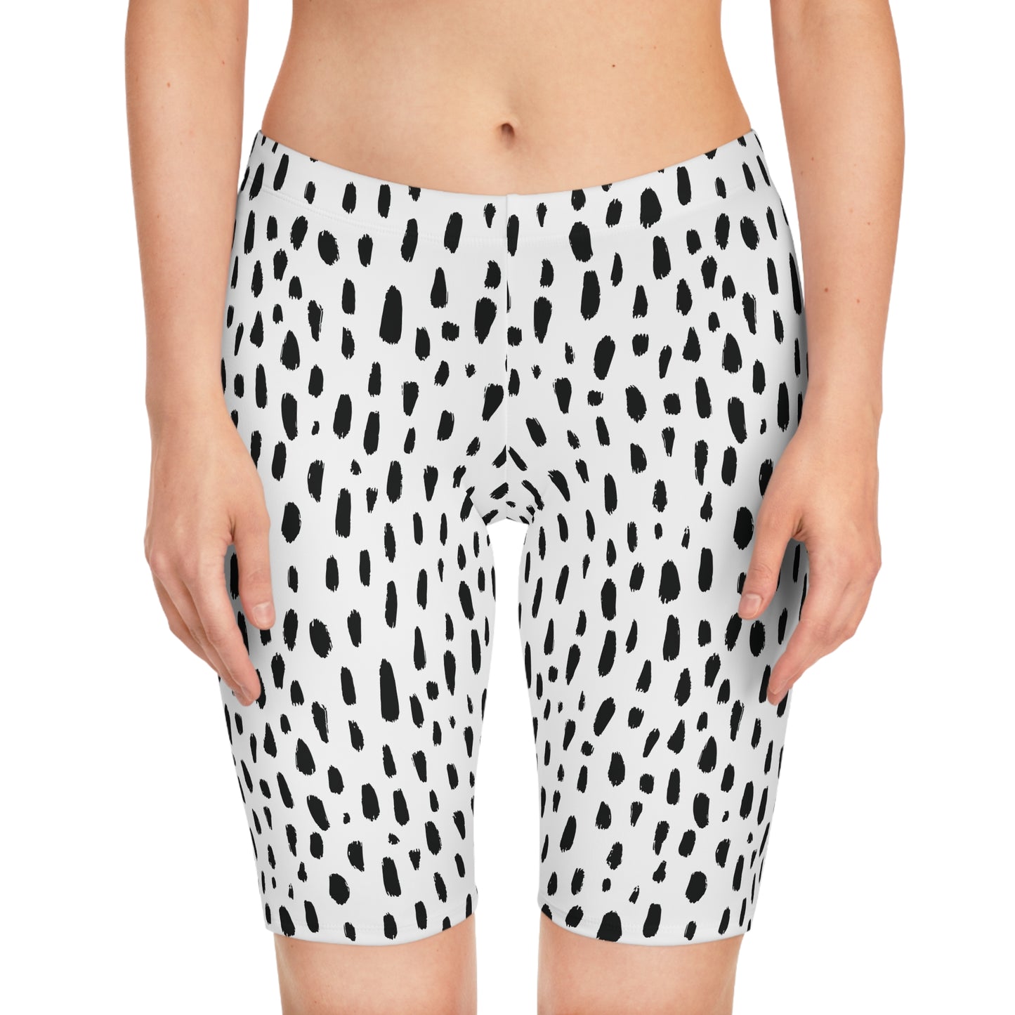 Black & White Spotted Stylish Women's Bike Shorts