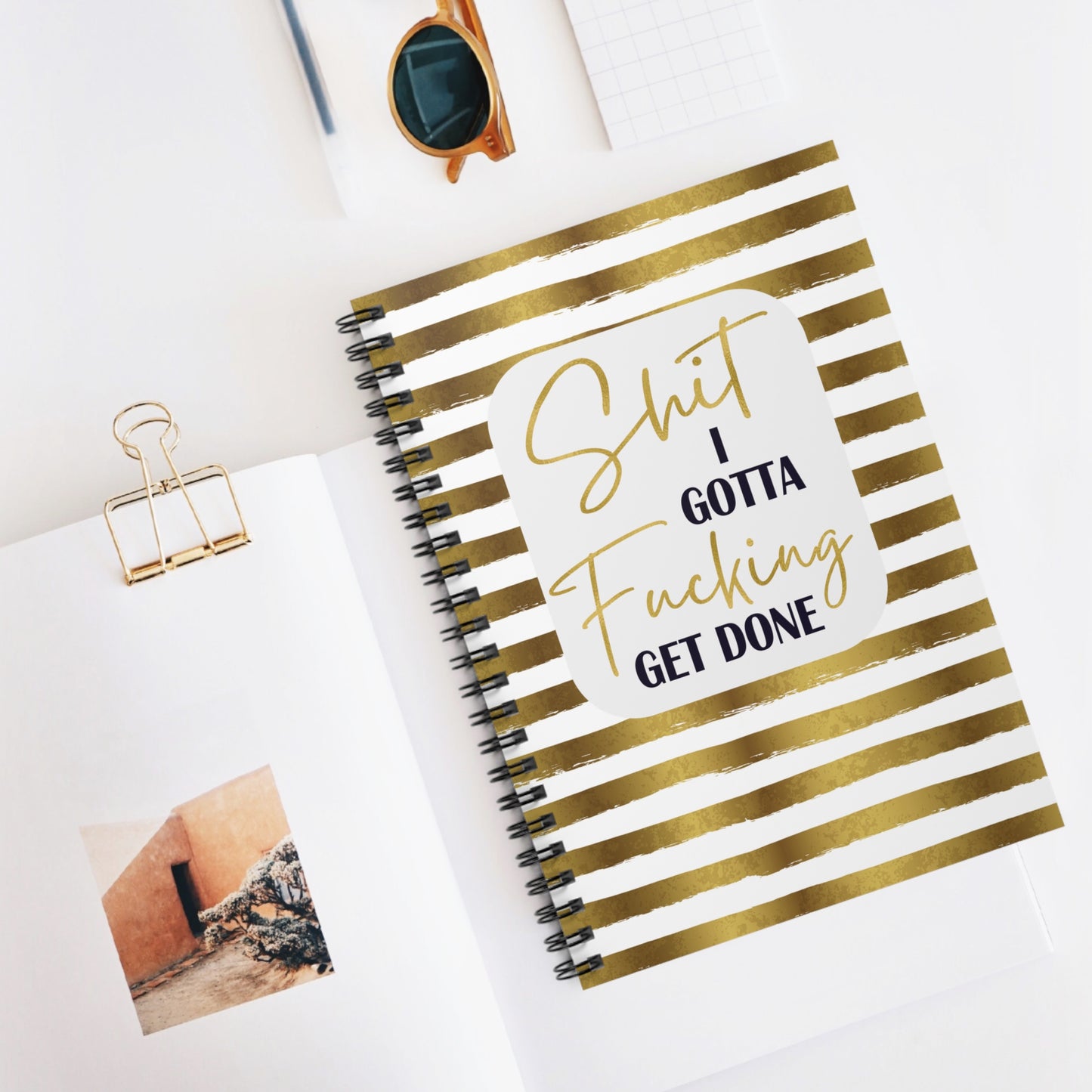 Novelty and Edgy spiral Notebook - Shit I gotta fucking Get done - Ruled Line