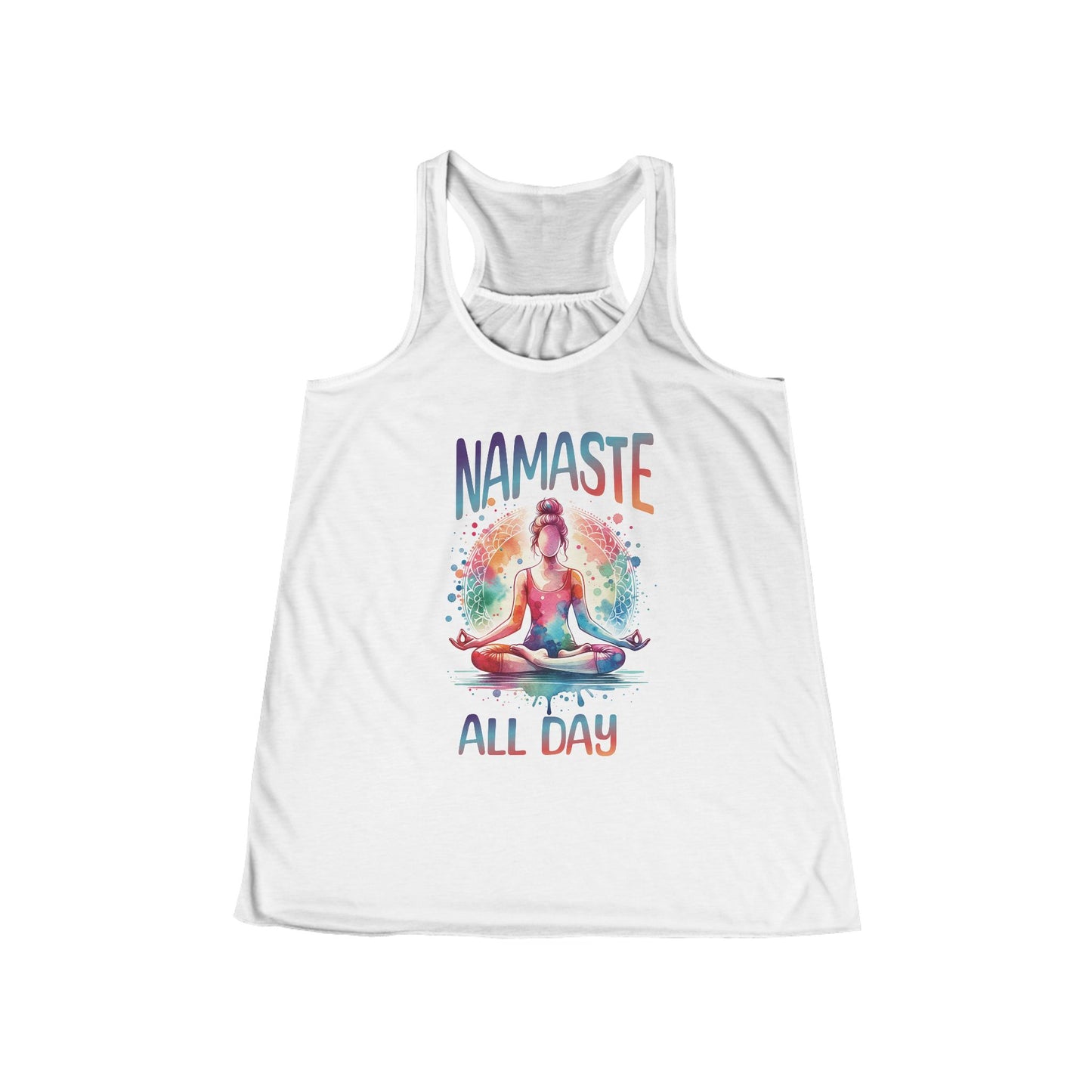 Namaste All Day Women's Flowy Racerback Tank - Yoga & Meditation Top