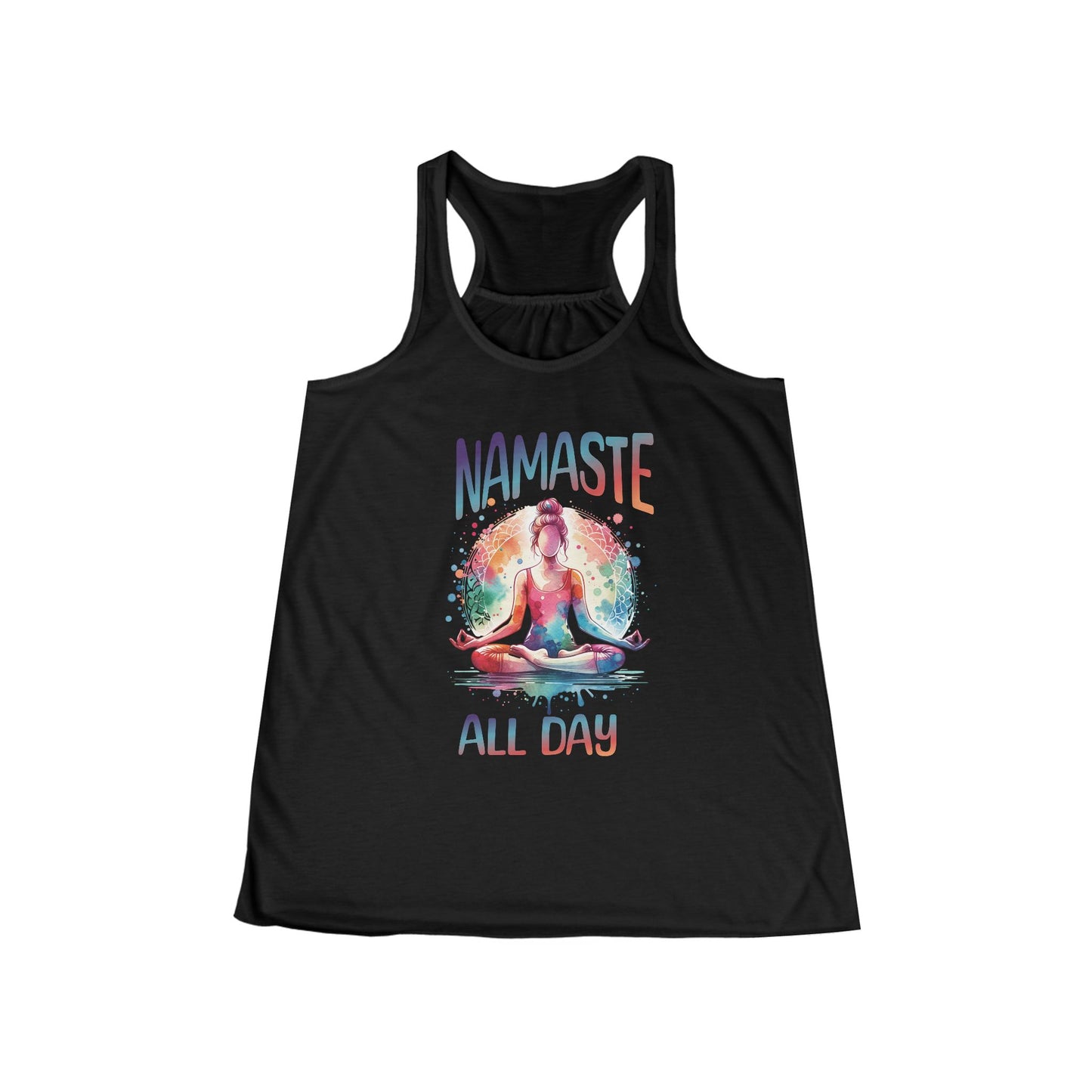 Namaste All Day Women's Flowy Racerback Tank - Yoga & Meditation Top