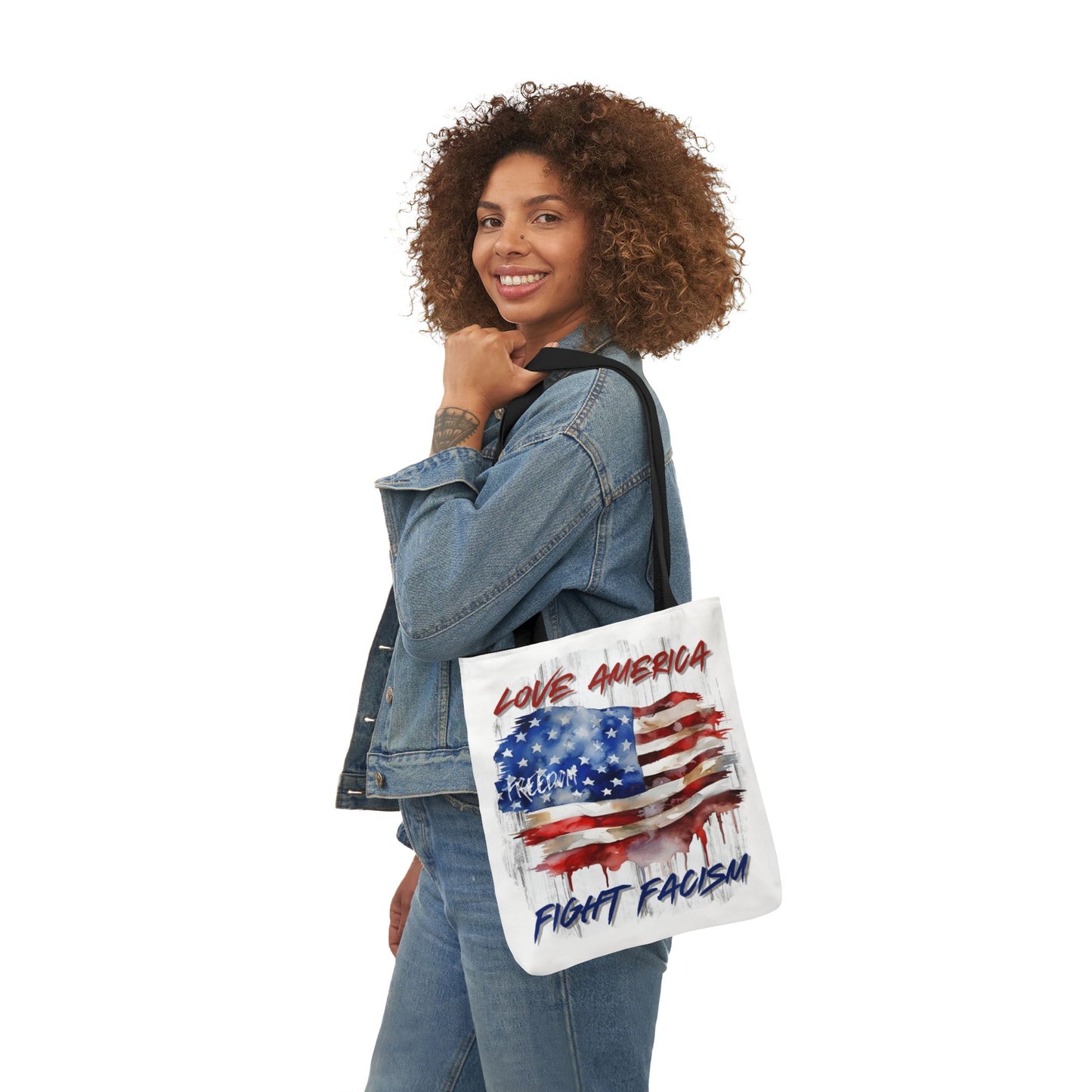Love America, Fight Fascism - Canvas Tote Bag -