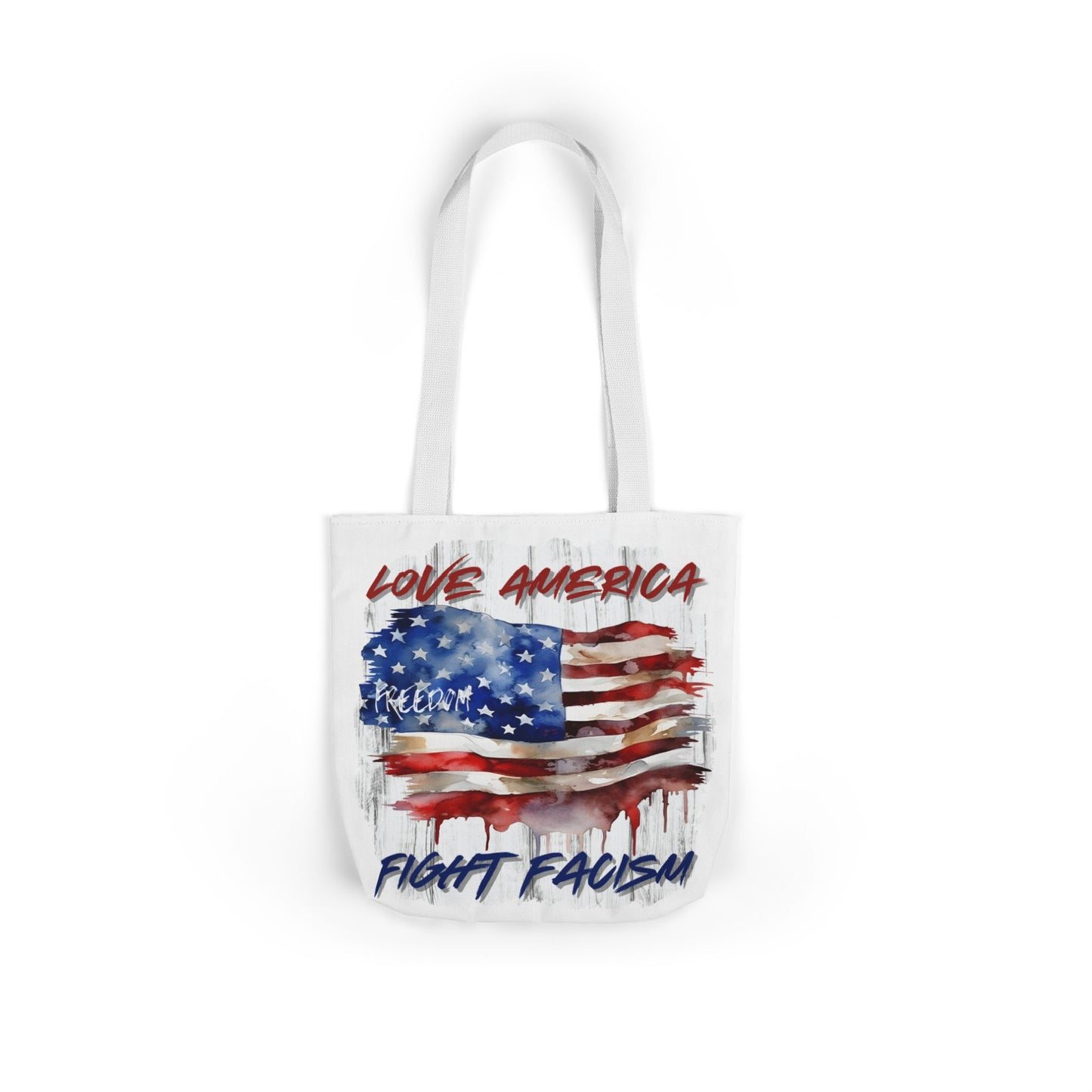 Love America, Fight Fascism - Canvas Tote Bag -