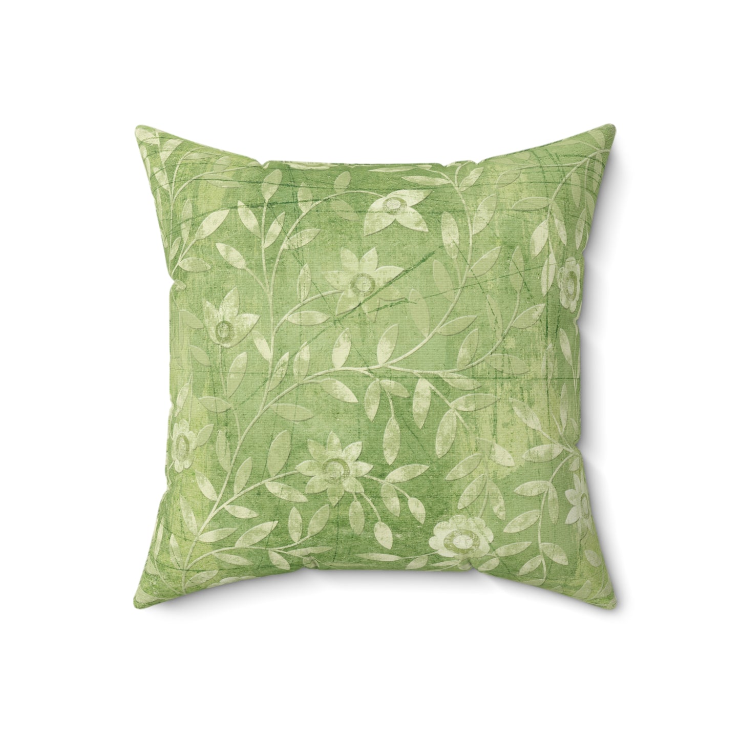 Sassy throw pillow that states: I don't give a Fuck pillow on green floral background