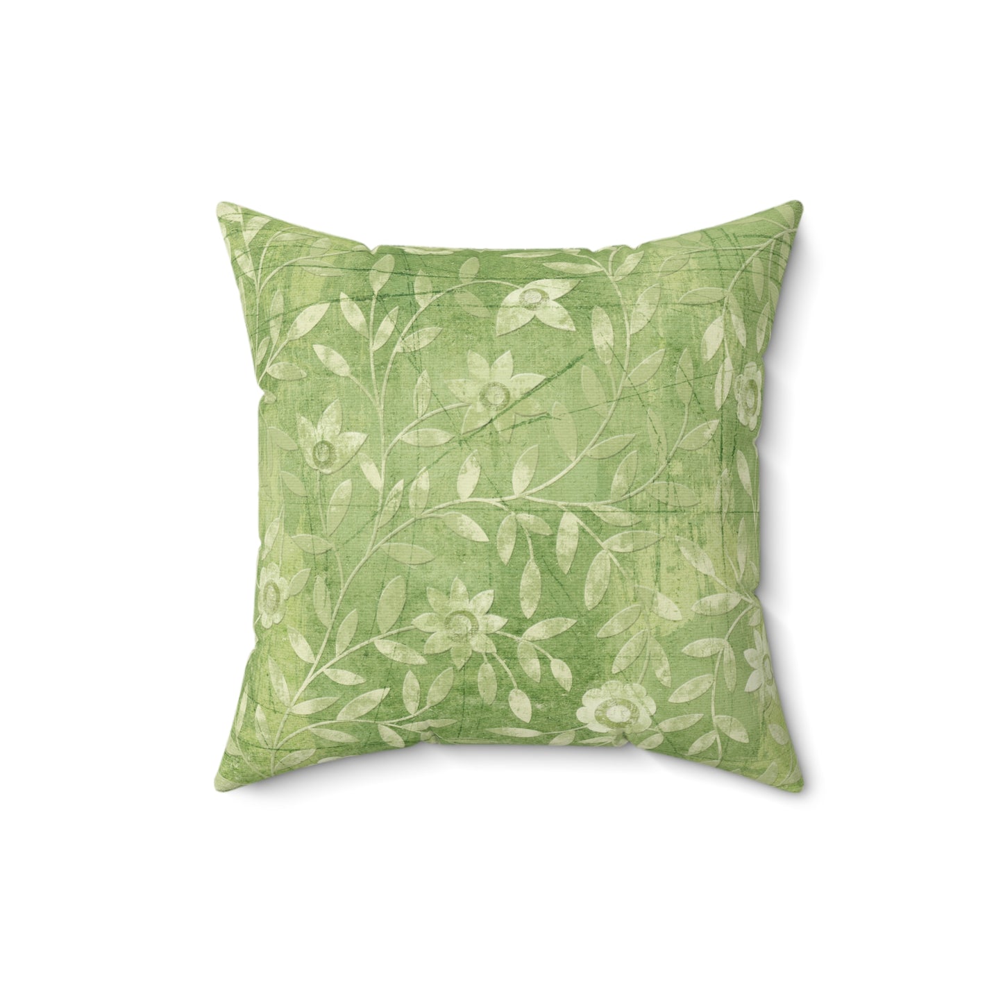 Sassy throw pillow that states: I don't give a Fuck pillow on green floral background