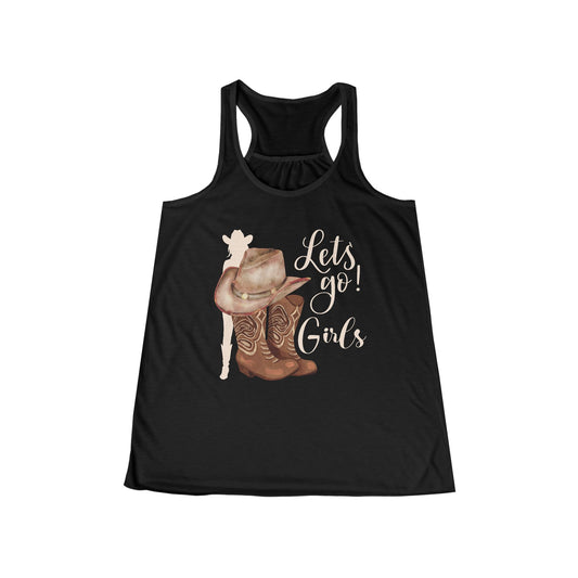 Let's Go Girls – Unisex Cowgirl Spirit - Women's Flowy Racerback Tank