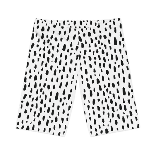 Black & White Spotted Stylish Women's Bike Shorts