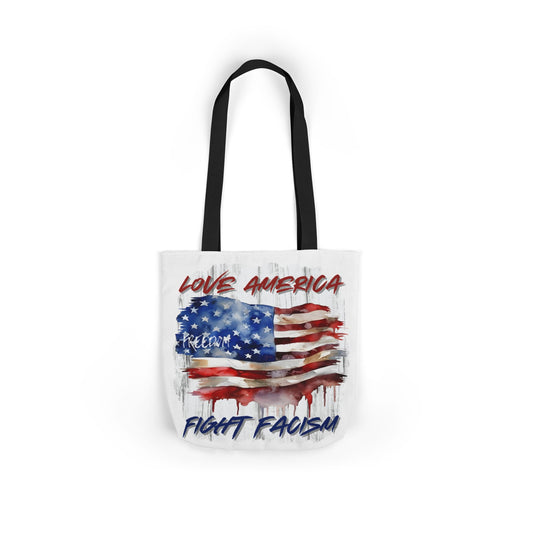 Love America, Fight Fascism - Canvas Tote Bag -