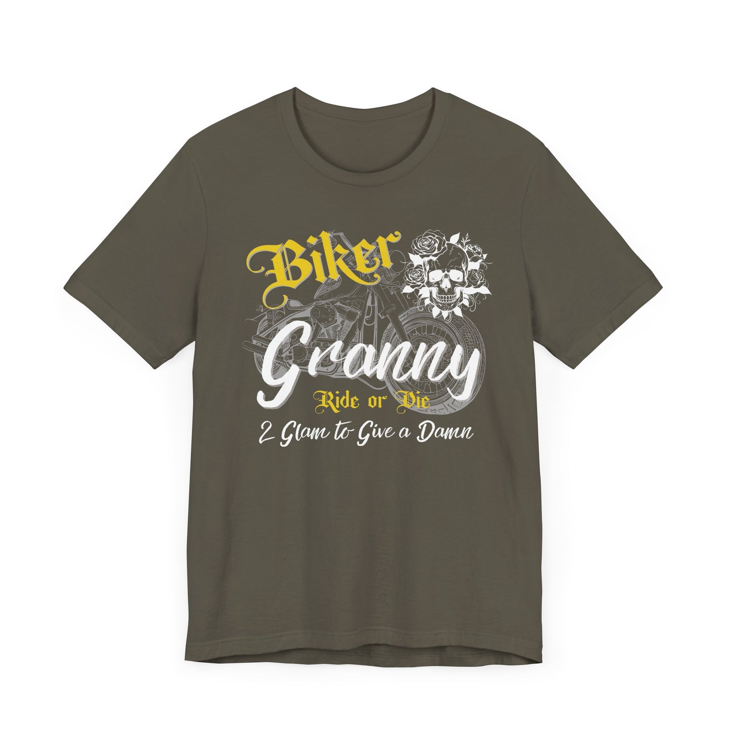Biker Granny – Ride or Die & 2 Glam to Give a Damn Tee